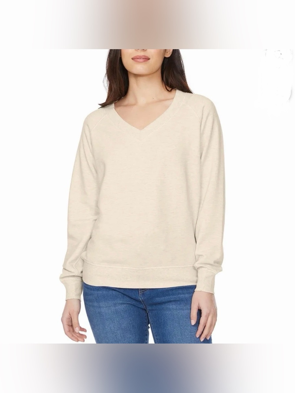 NWT Buffalo David Bitton Women's V-Neck Sweater in Cream Size XL